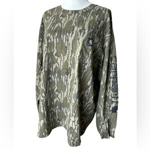 Carhartt + Bottomland Men's Green Camouflage long sleeve shirt